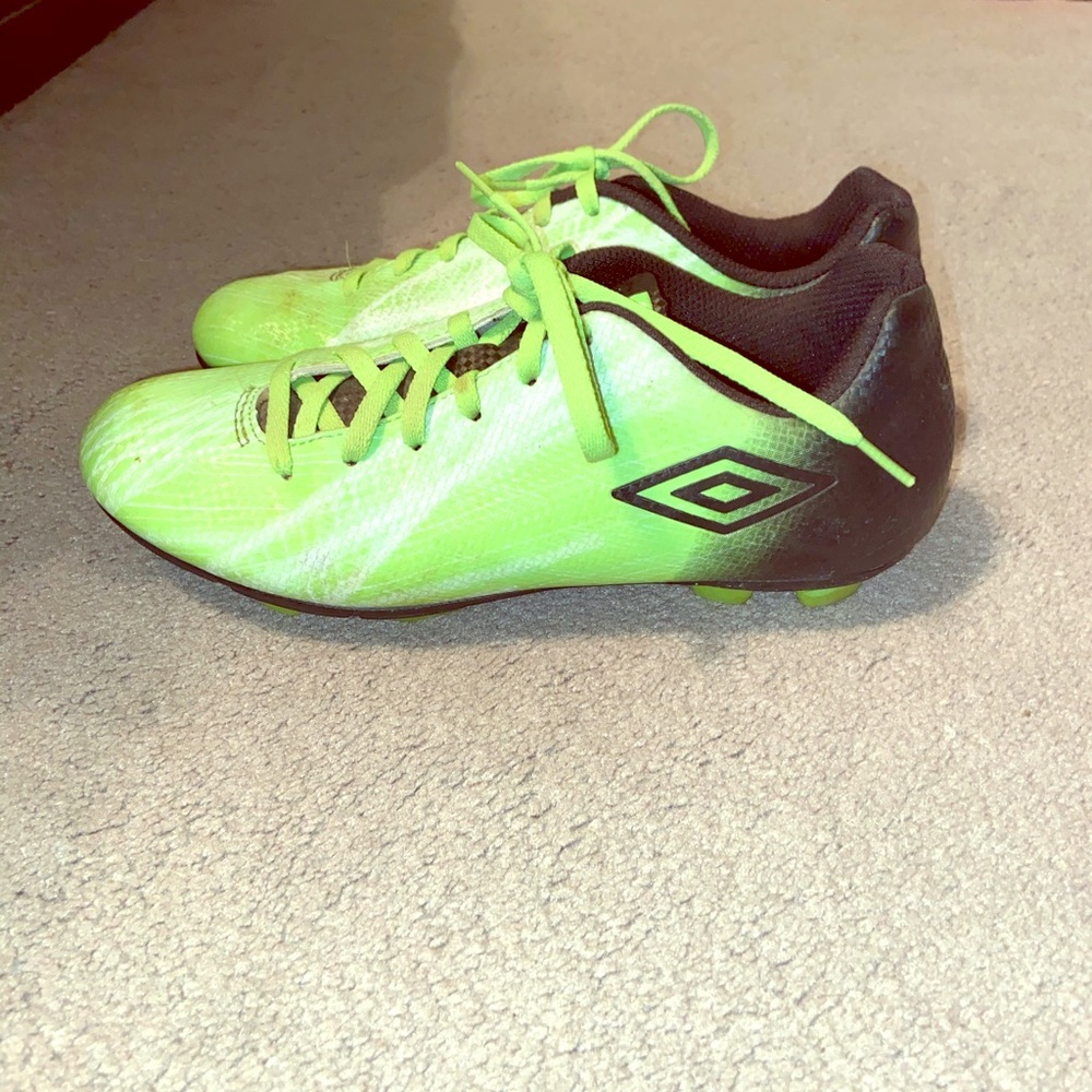 Umbro lime green and black cleats